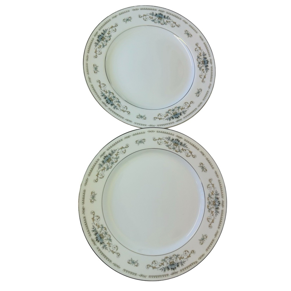 Vintage Wade Fine China Diane Japan 10.25" Set of 2 Dinner Plates Porcelain‎